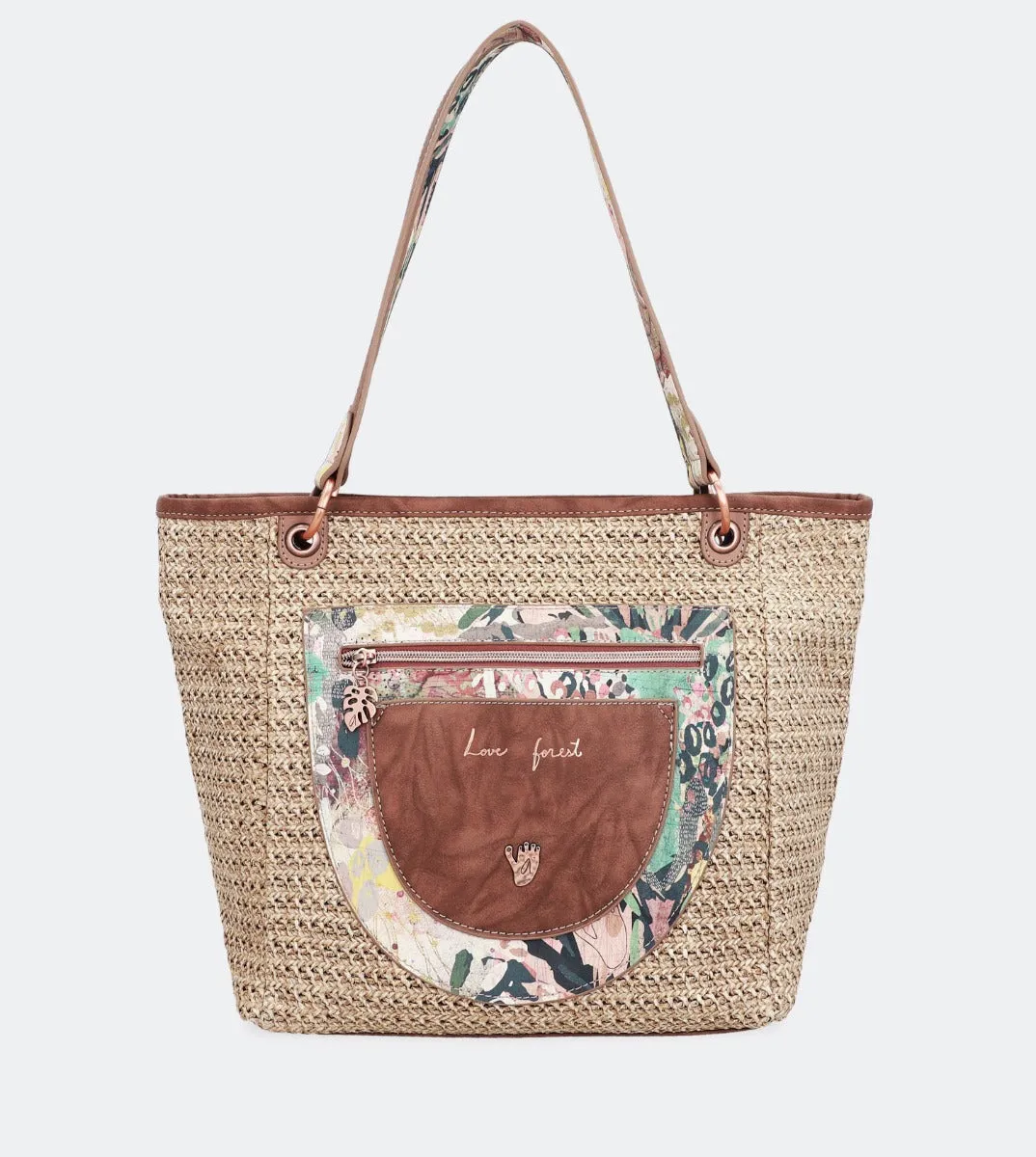Nature raffia shopping bag