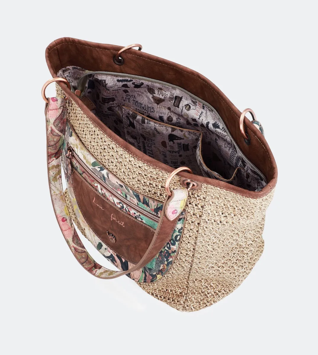 Nature raffia shopping bag