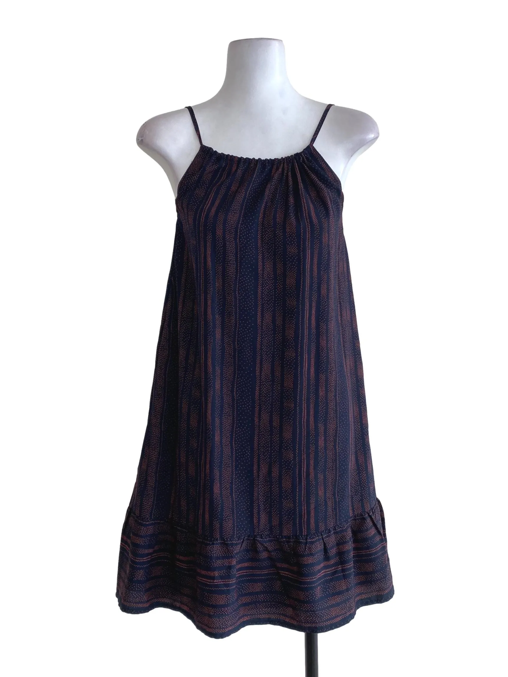Navy Blue Patterned Dress LB