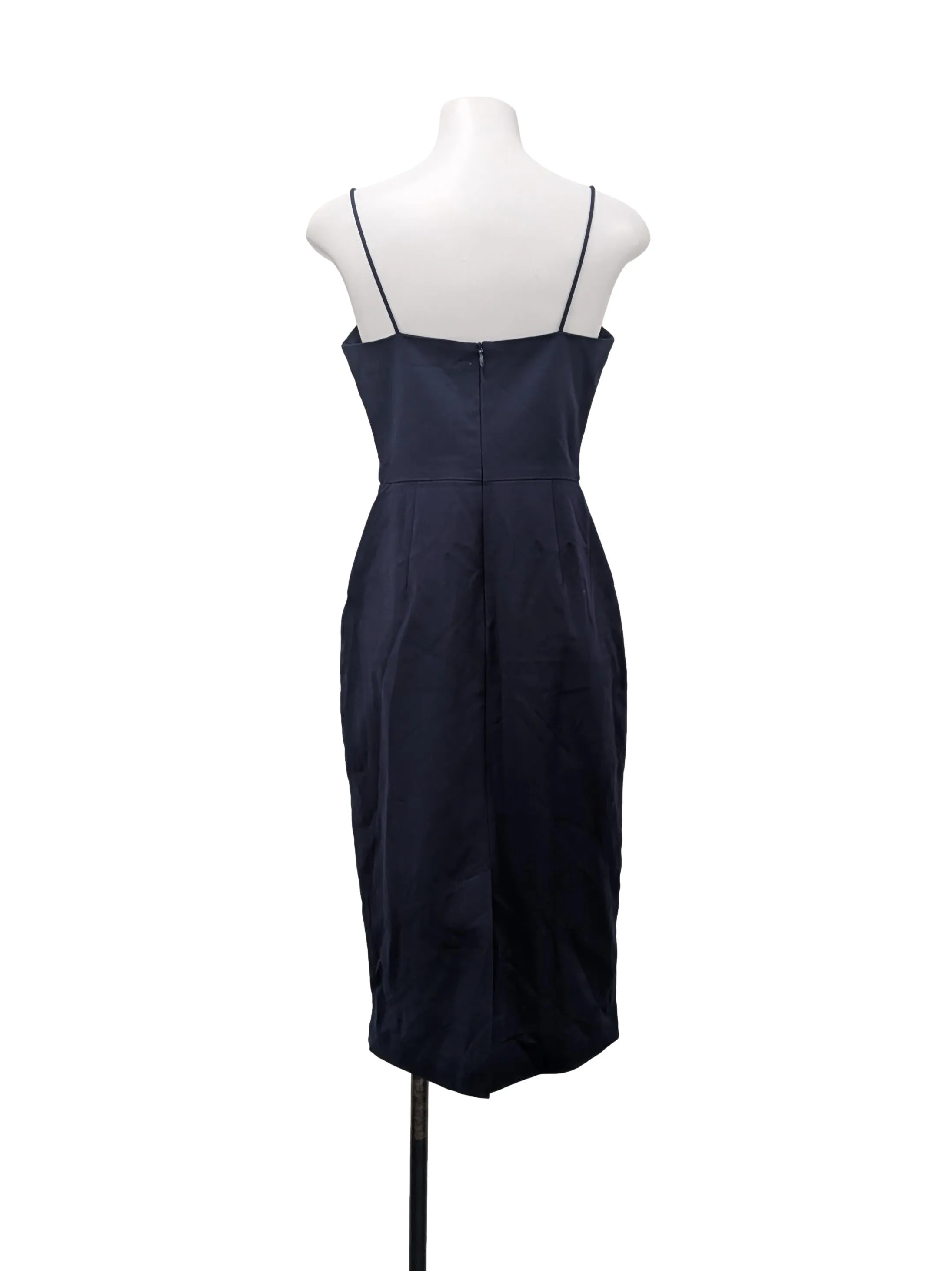 Navy Patterned Strapped Dress