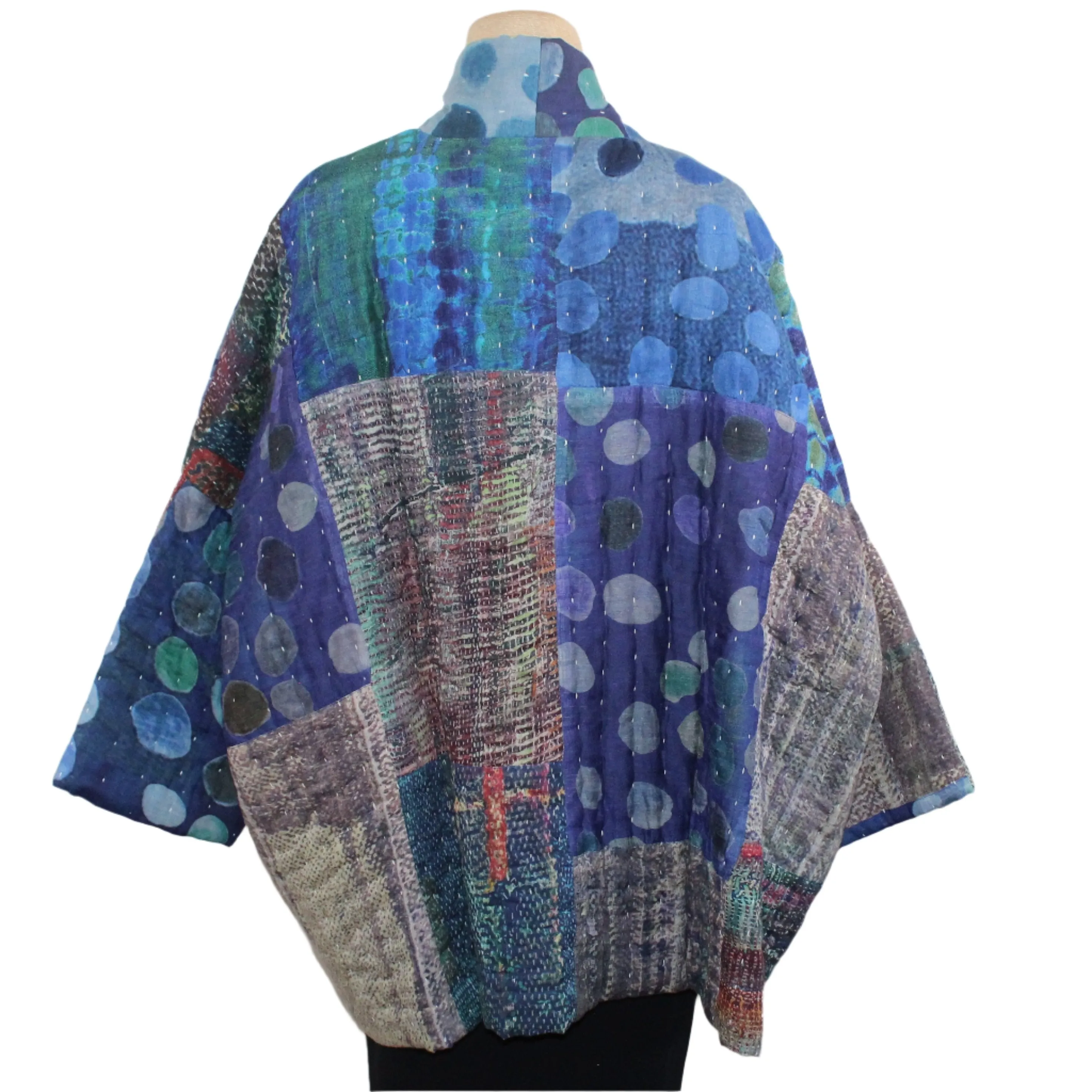 Neeru Kumar Jacket, Patch, Blue/Multi-Color M/L
