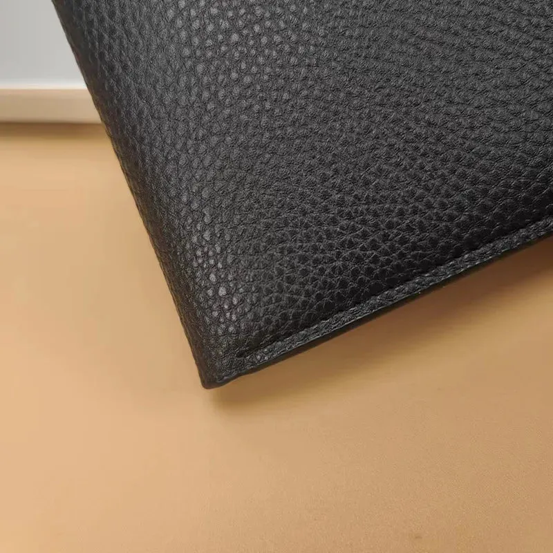 New Brand Men'S Wallet Men'S Short Wallet Youth Fashion Plaid Horizontal Soft Leather Wallet Large