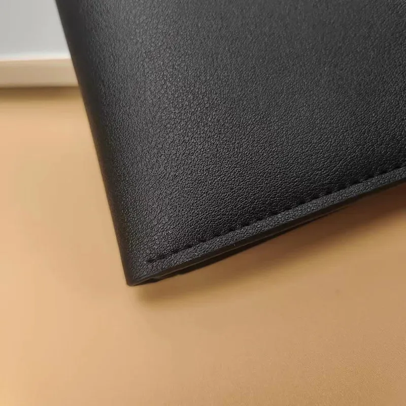 New Brand Men'S Wallet Men'S Short Wallet Youth Fashion Plaid Horizontal Soft Leather Wallet Large