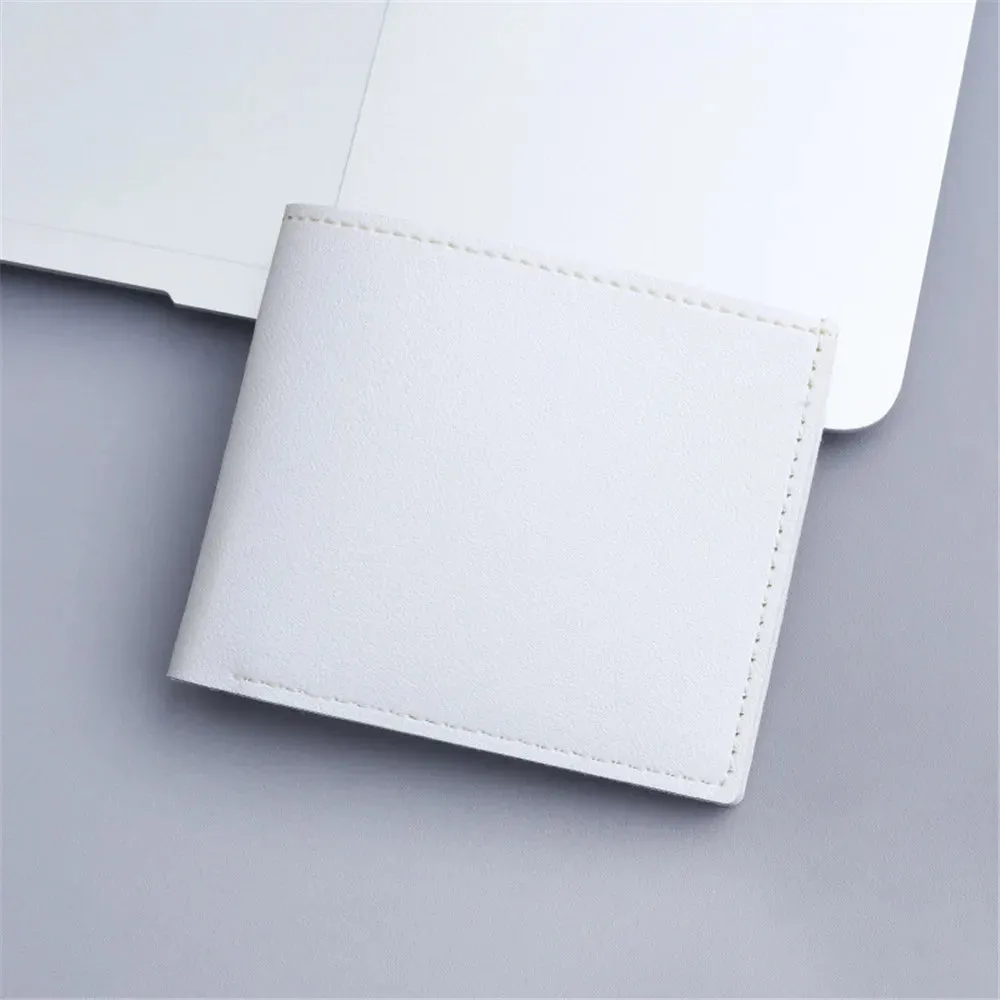 New Brand Men'S Wallet Men'S Short Wallet Youth Fashion Plaid Horizontal Soft Leather Wallet Large