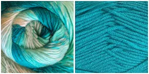 (NEW) TURQUOISE   RAPSODY IN BLUE - Embossed Fascination Shawl KIT