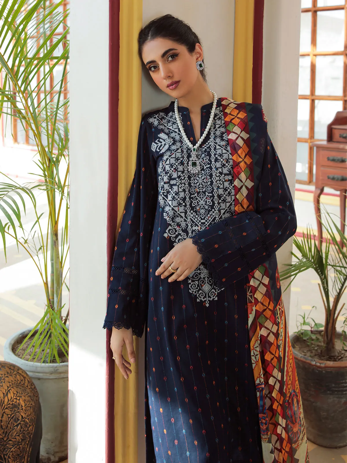 Nissa Festive By RajBari '22  D#08 | Unstitched Embroidered Jacquard Suit