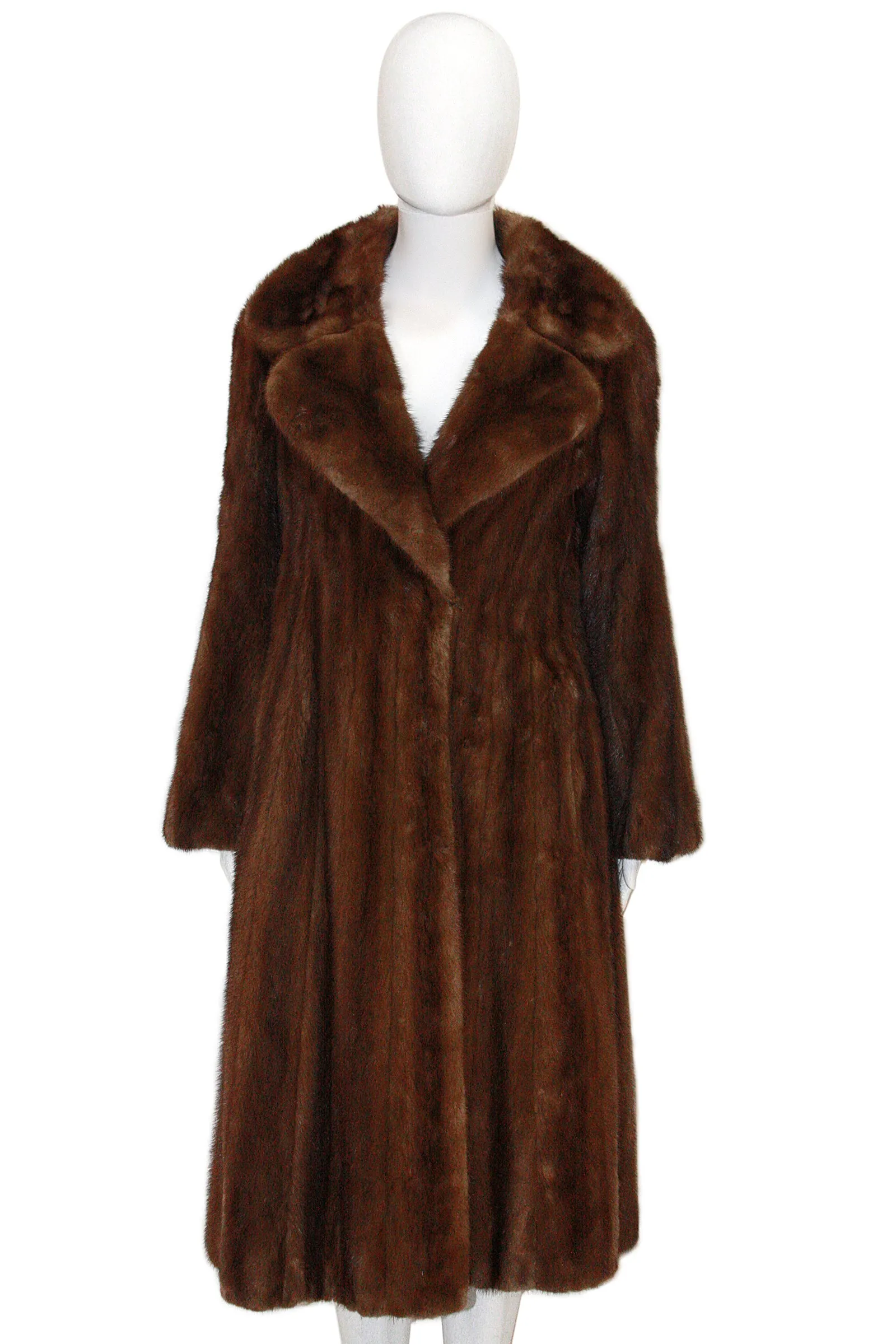 NORMAN NORELL for MICHAEL FORREST 1970s Natural Mink Coat