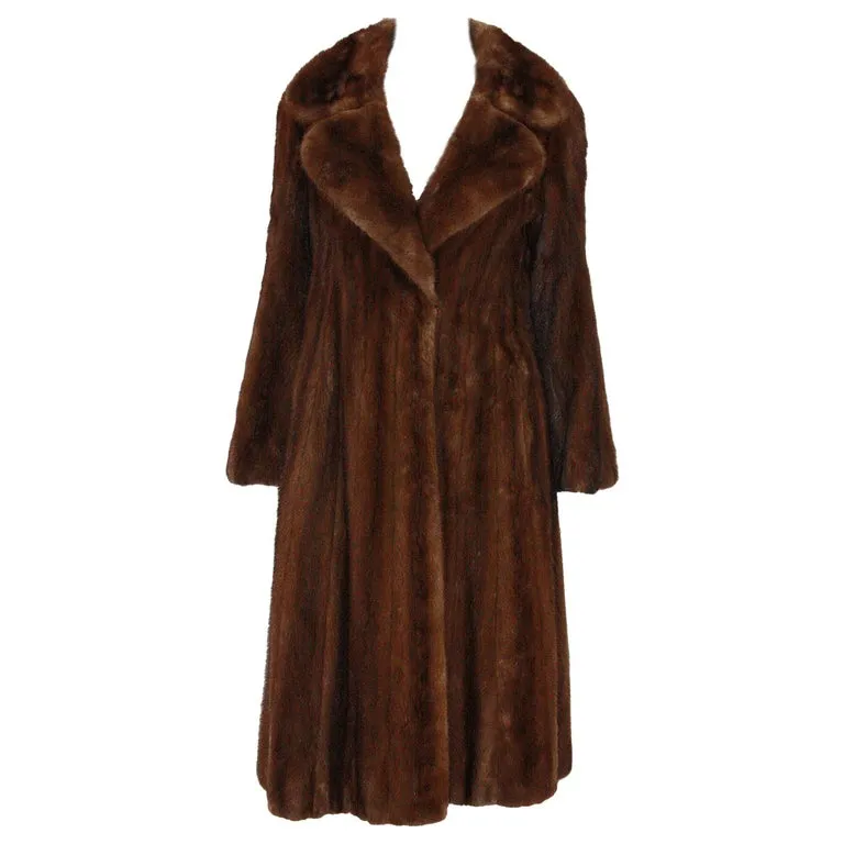 NORMAN NORELL for MICHAEL FORREST 1970s Natural Mink Coat