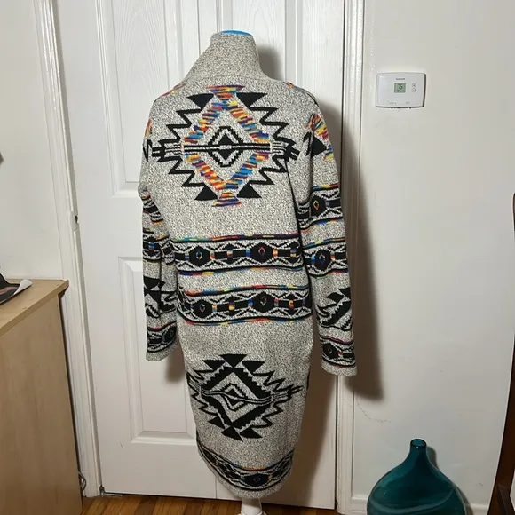 NORTHERN ANGEL Open Cardigan Multicolor Aztec Women’s Medium