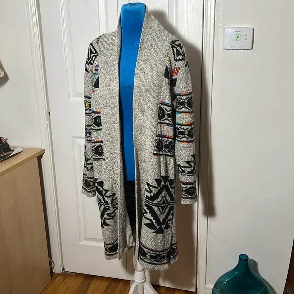 NORTHERN ANGEL Open Cardigan Multicolor Aztec Women’s Medium
