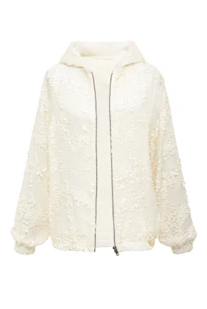 Now 60% OFF -Lexi Sequin Zipper Hoodie - Dove