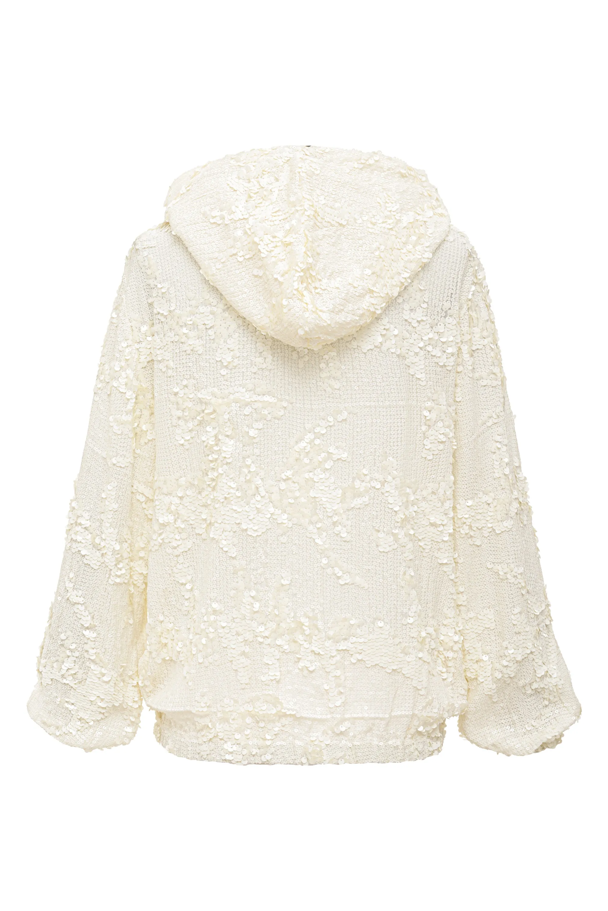 Now 60% OFF -Lexi Sequin Zipper Hoodie - Dove