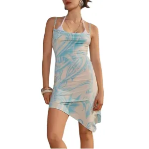 NWOT Miaou X Urban Outfitters UO Helga Dragon Asymmetrical Hem Mini Dress MEDIUM