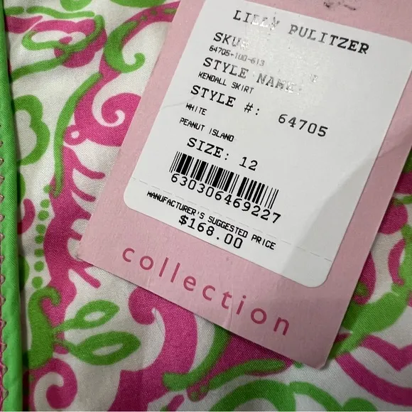 NWT Lily Pulitzer Pink and Green Patterned Skirt 12