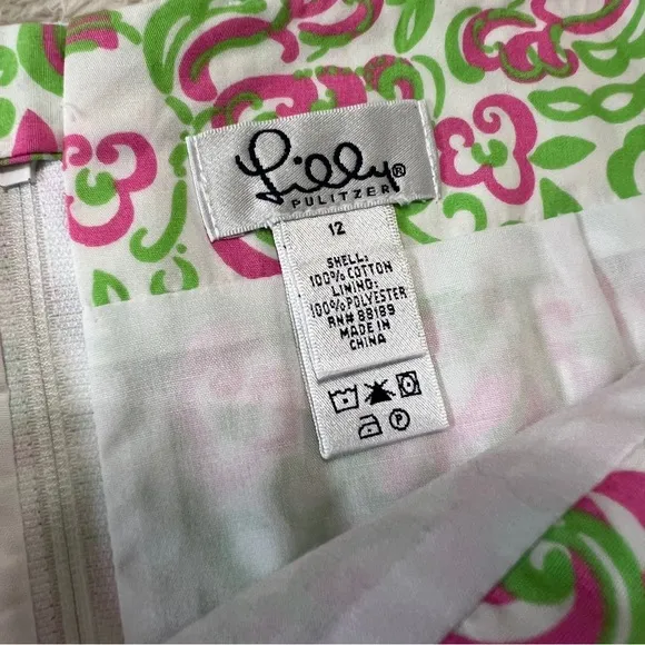 NWT Lily Pulitzer Pink and Green Patterned Skirt 12