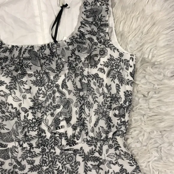 NWT Saloni Misha Ruffle Tropical Animal Mini Dress