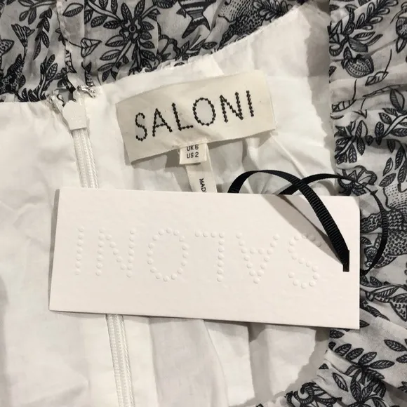 NWT Saloni Misha Ruffle Tropical Animal Mini Dress