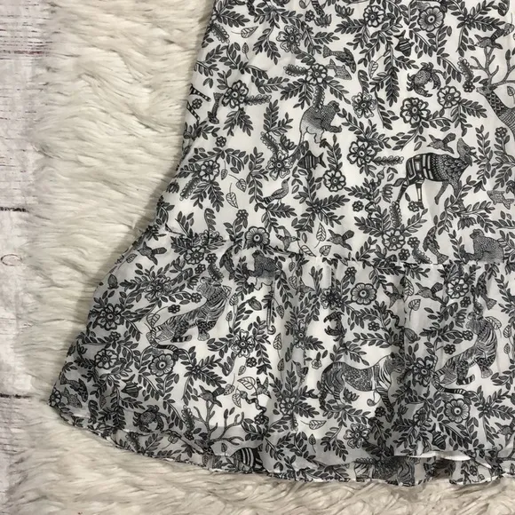 NWT Saloni Misha Ruffle Tropical Animal Mini Dress