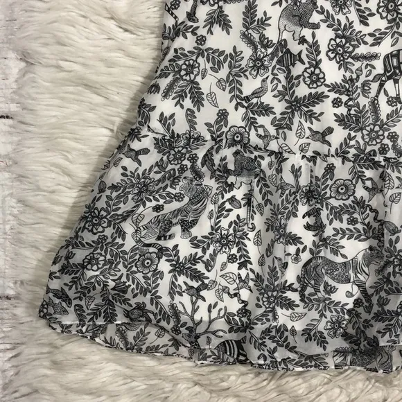 NWT Saloni Misha Ruffle Tropical Animal Mini Dress