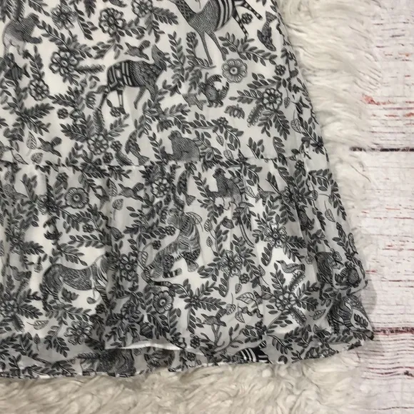 NWT Saloni Misha Ruffle Tropical Animal Mini Dress