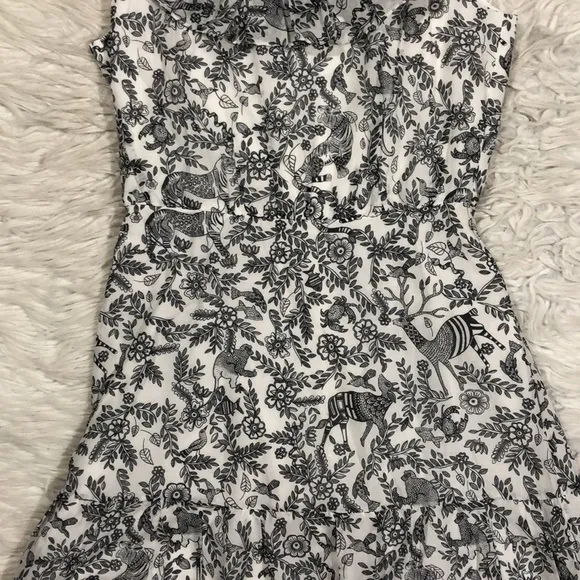 NWT Saloni Misha Ruffle Tropical Animal Mini Dress