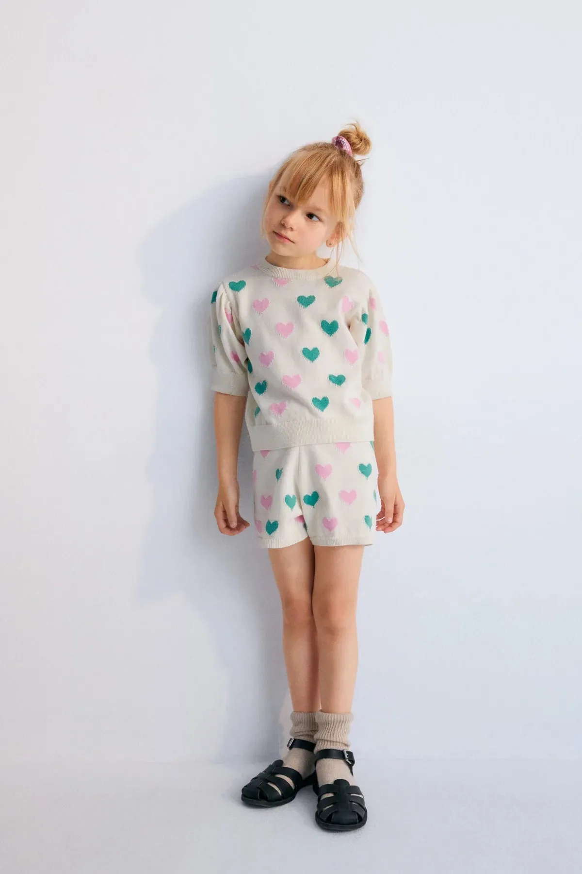 Oia Short Love Motif Multicolor