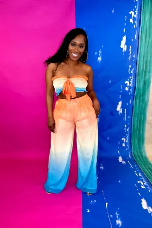 OMBRE SMOCKED PANT SET