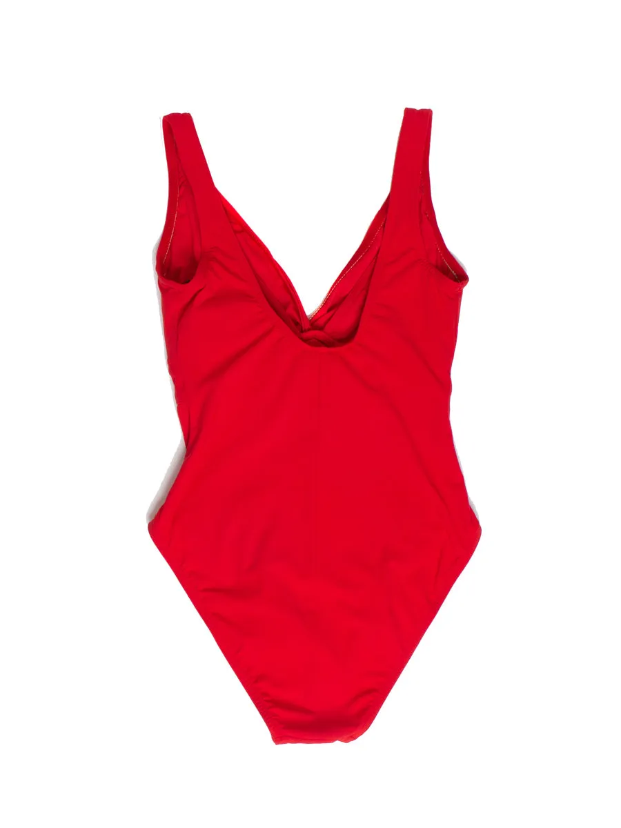 One Piece Underwire Knot Twist In Cherry
