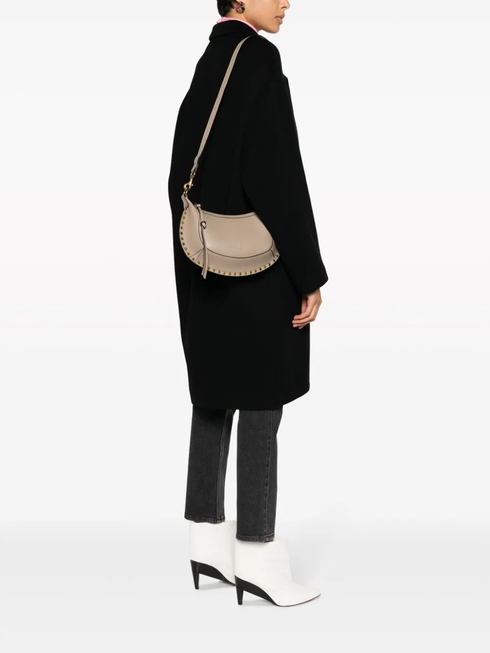 Oskan moon leather shoulder bag