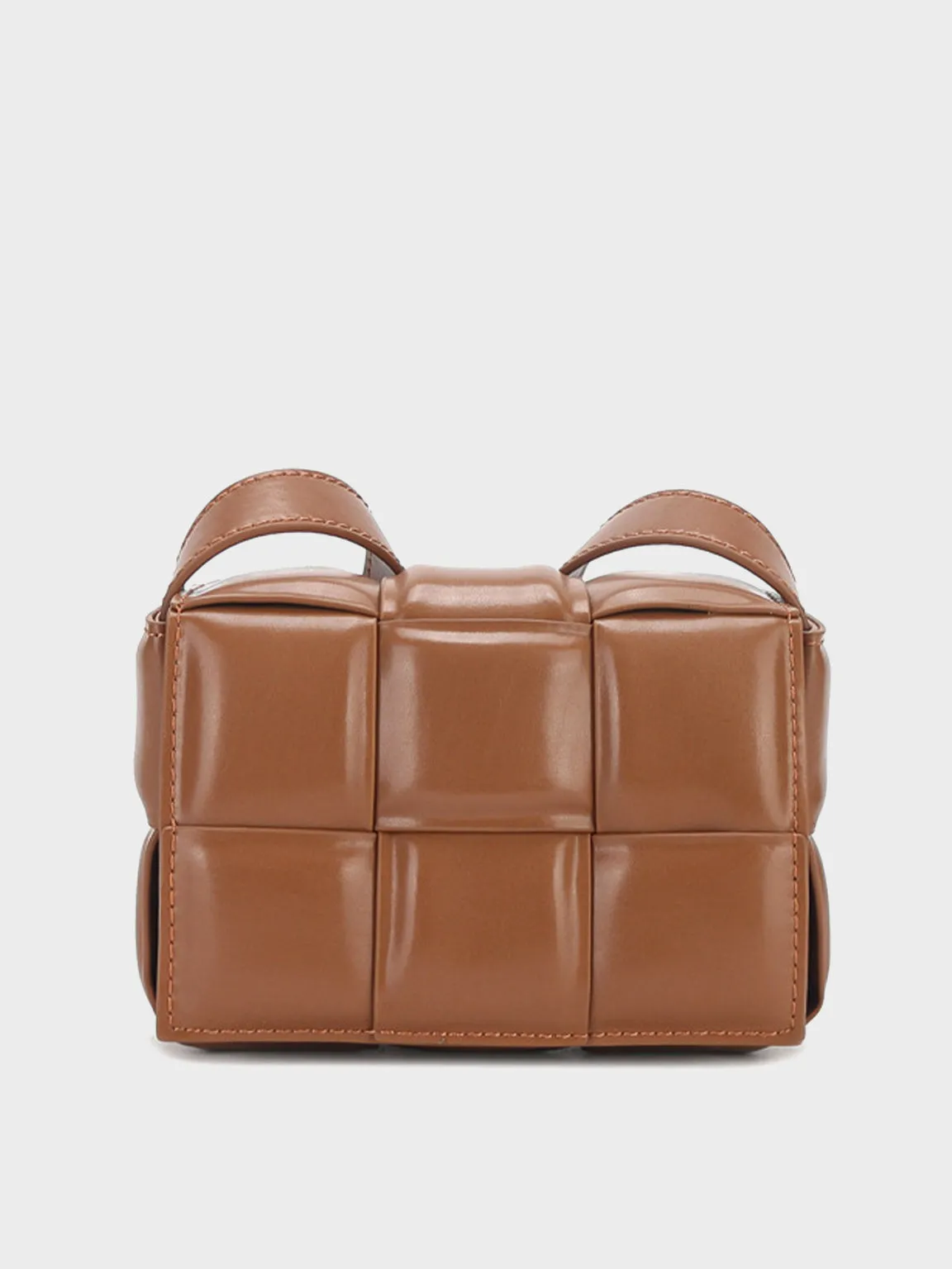 Padded Mini Clutch Bag Cassette Shoulder Bag Woven Square Crossbody Bag