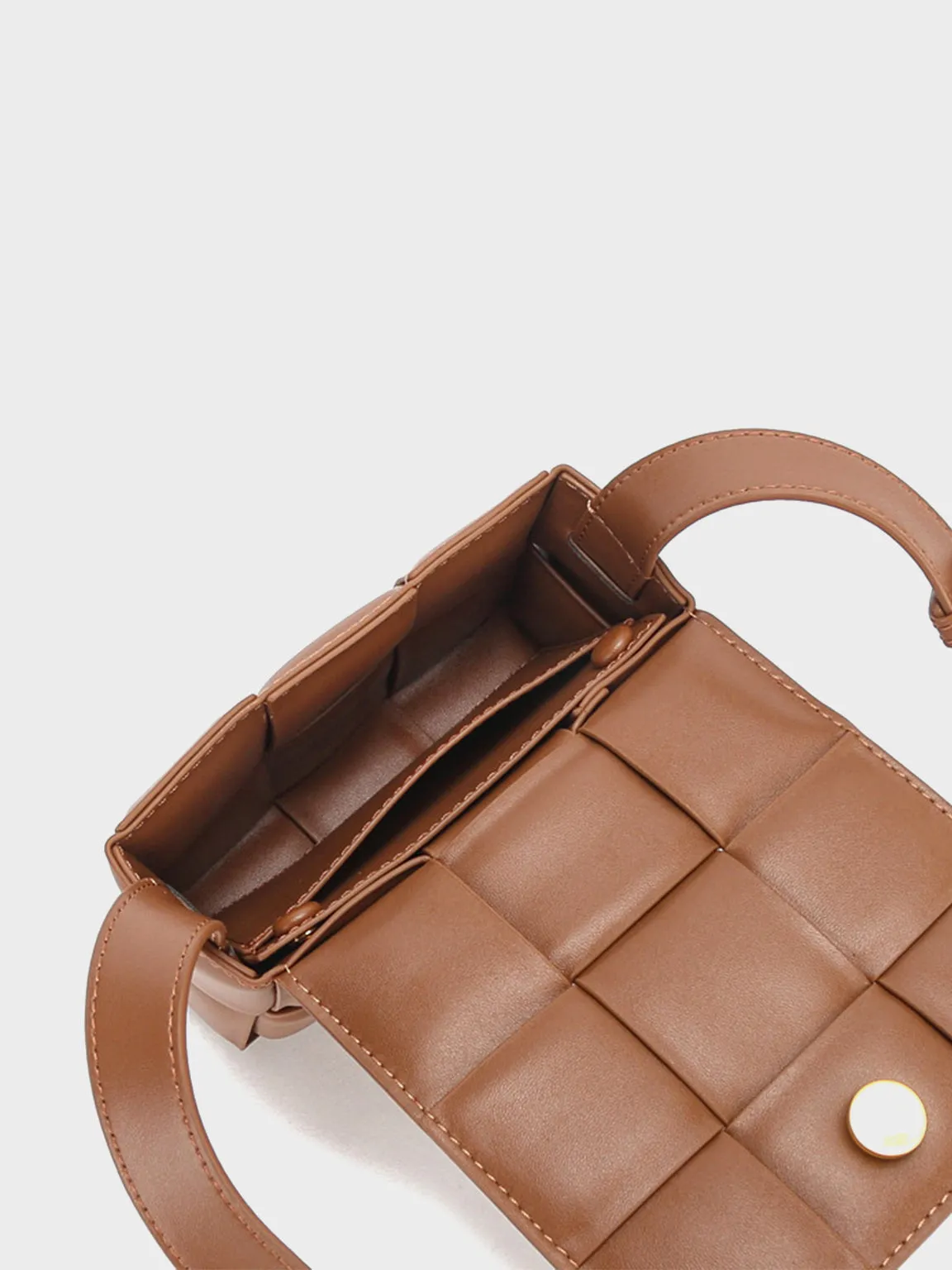 Padded Mini Clutch Bag Cassette Shoulder Bag Woven Square Crossbody Bag