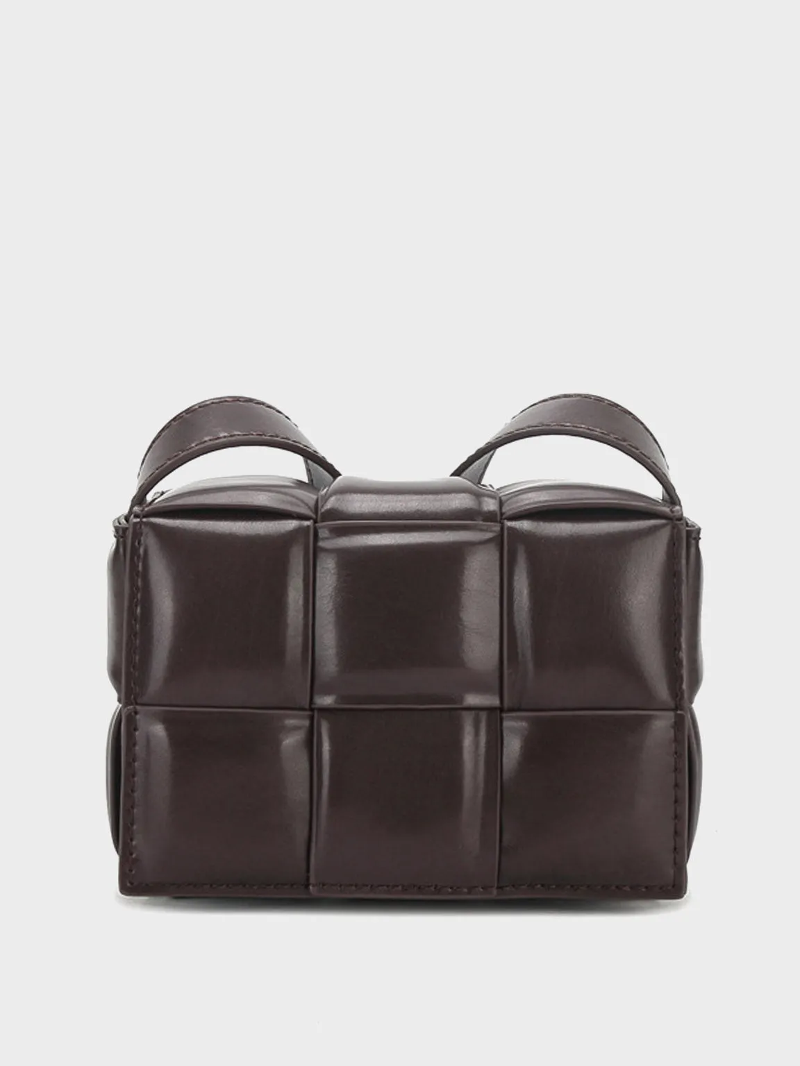 Padded Mini Clutch Bag Cassette Shoulder Bag Woven Square Crossbody Bag
