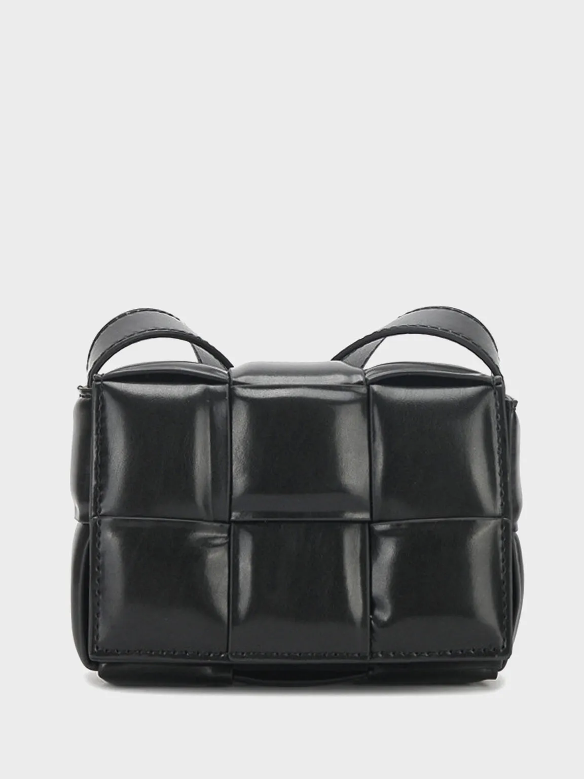 Padded Mini Clutch Bag Cassette Shoulder Bag Woven Square Crossbody Bag