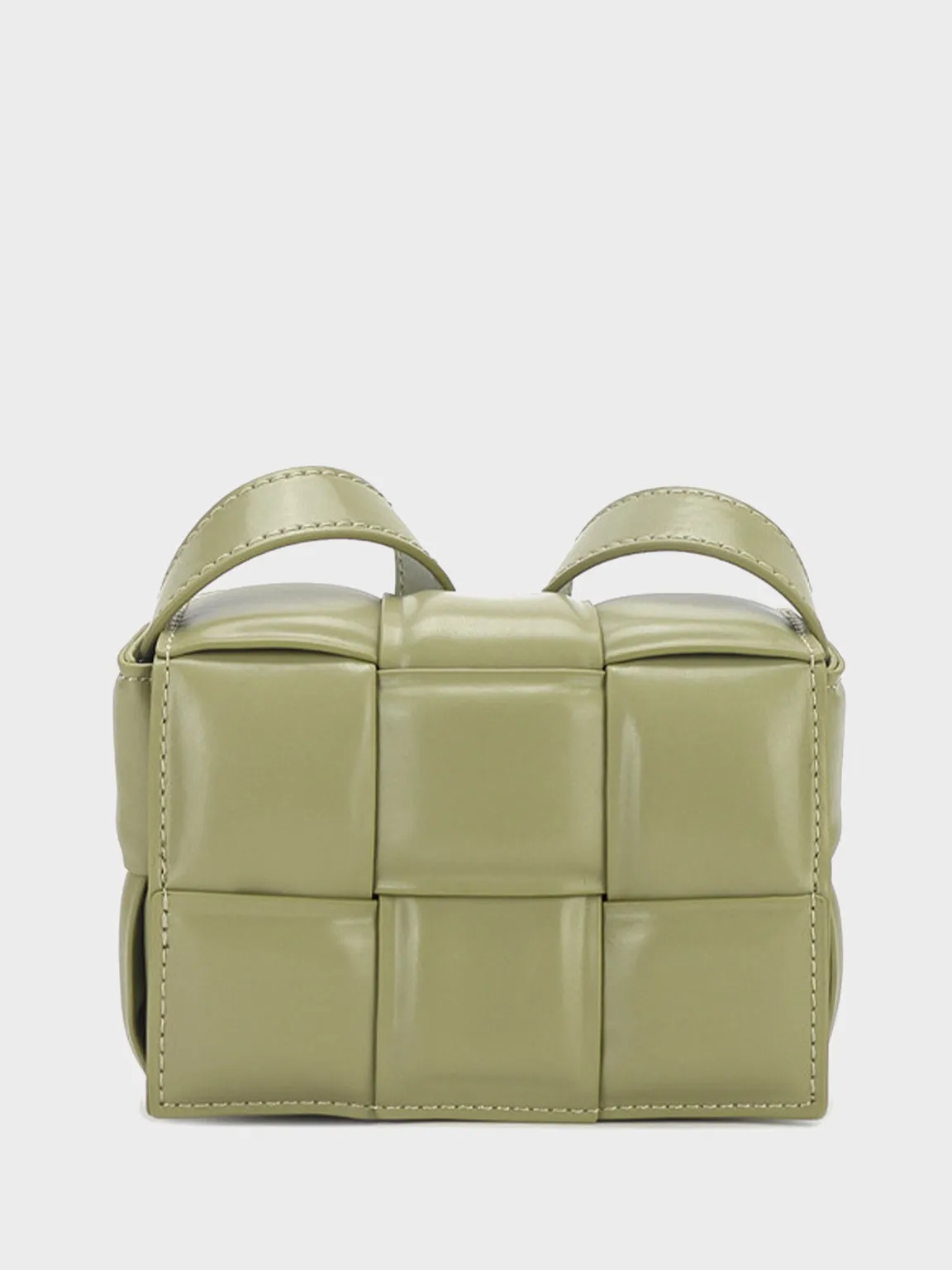 Padded Mini Clutch Bag Cassette Shoulder Bag Woven Square Crossbody Bag