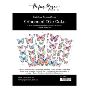 Paper Rose Studio - Rainbow Butterflies - Embossed Die Cuts