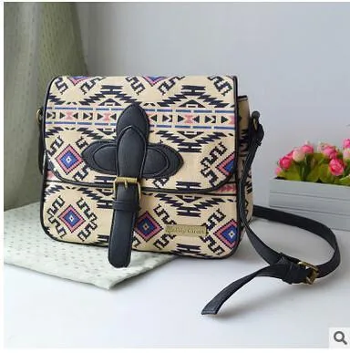 Patterned Canvas Shoulder Bag