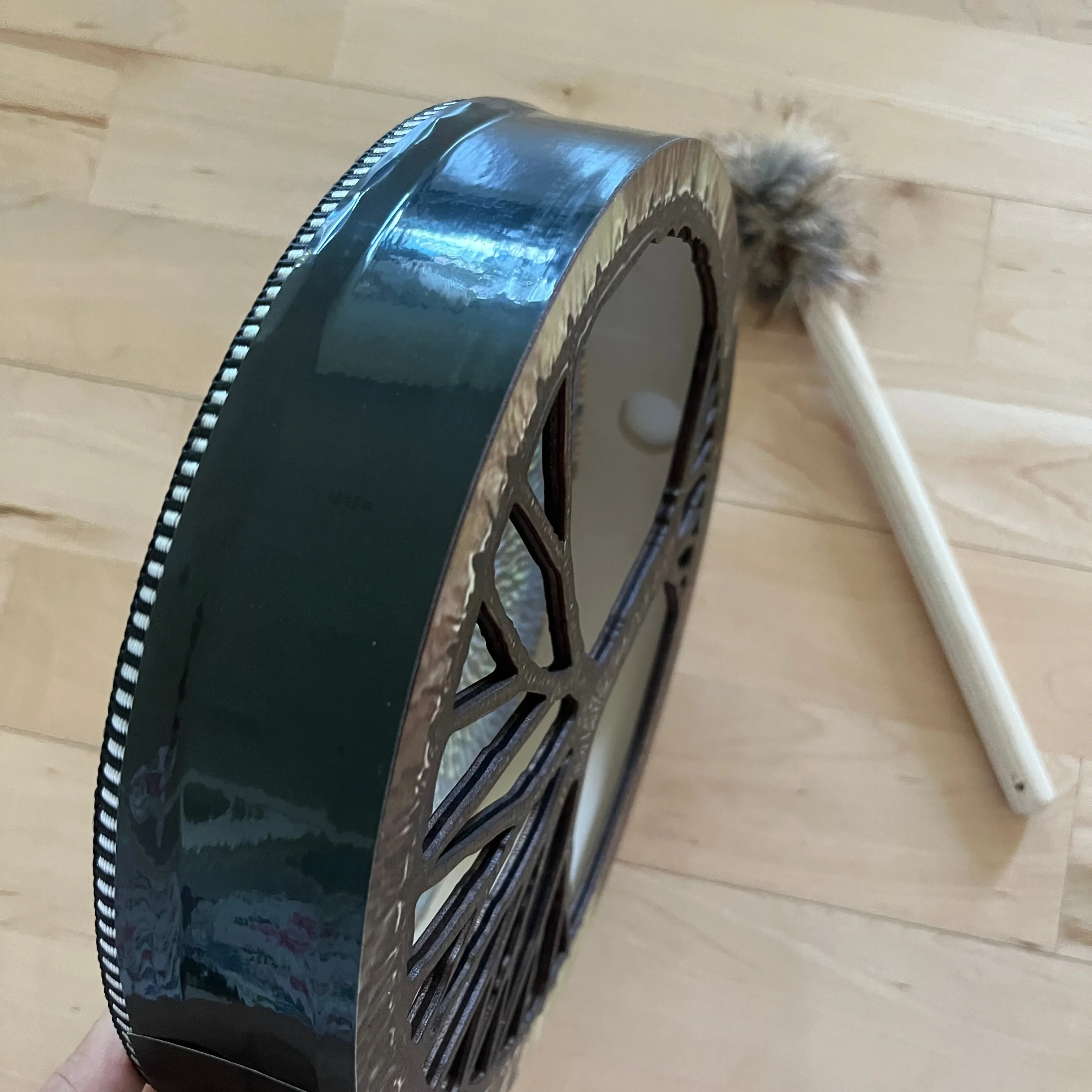 Patterned Shaman Drum with Drum Stick