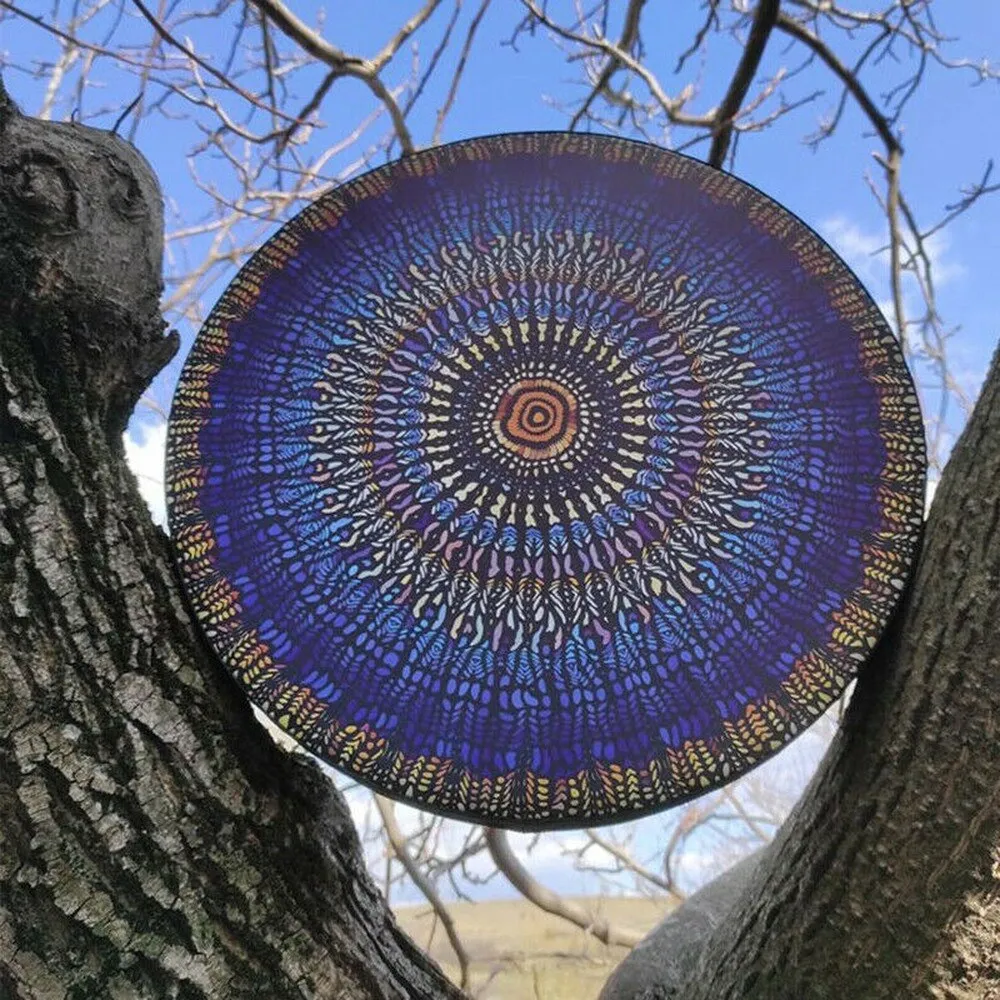 Patterned Shaman Drum with Drum Stick