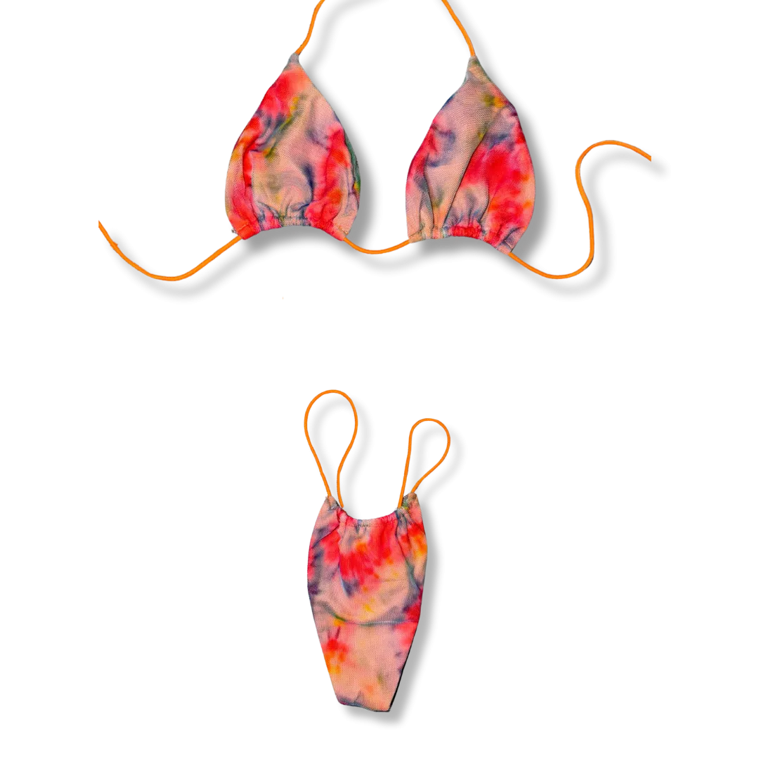 Peace & Love Tie-Dye String Bikini