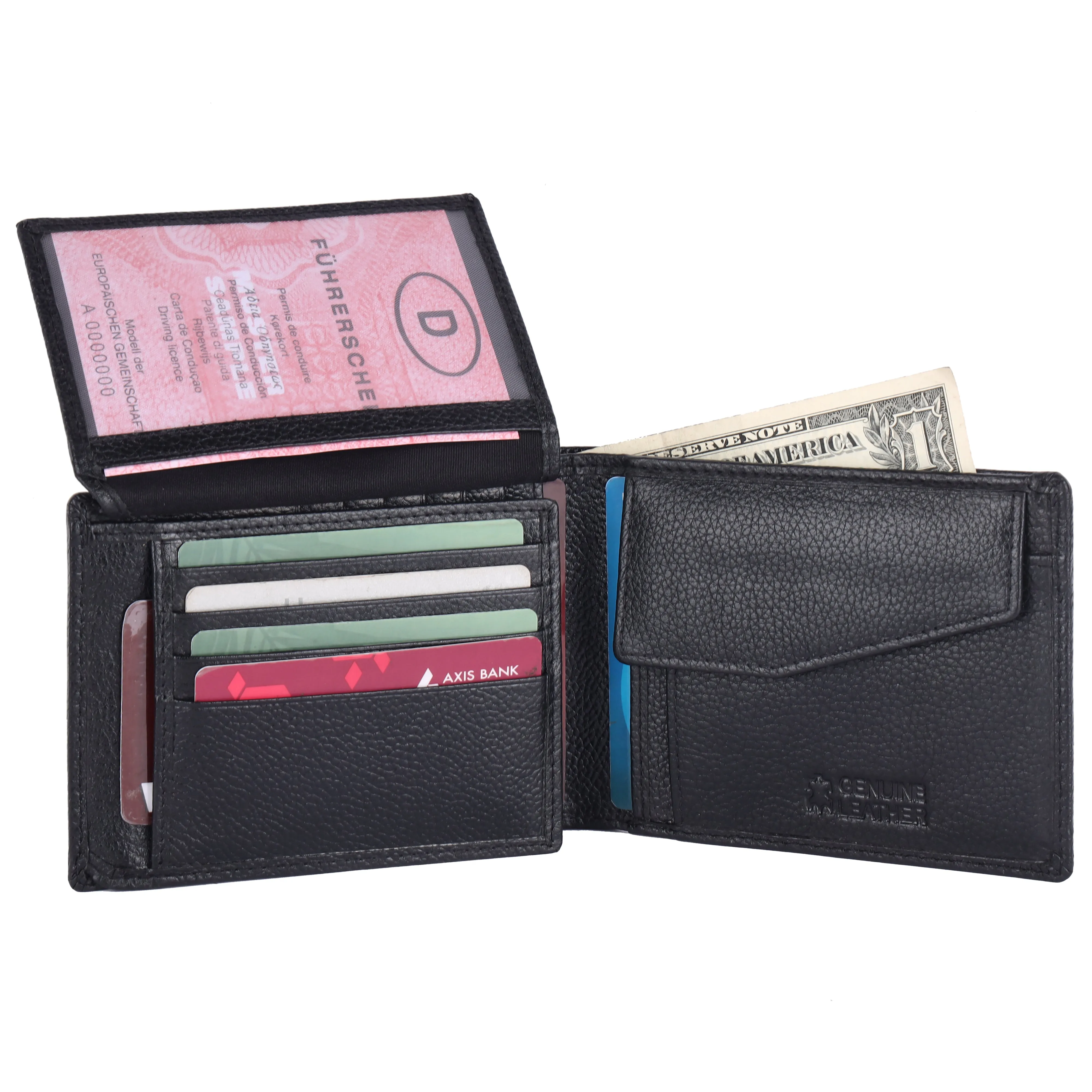 Pebble Texture 20 Card Billfold Coin Pocket Wallet #1886C
