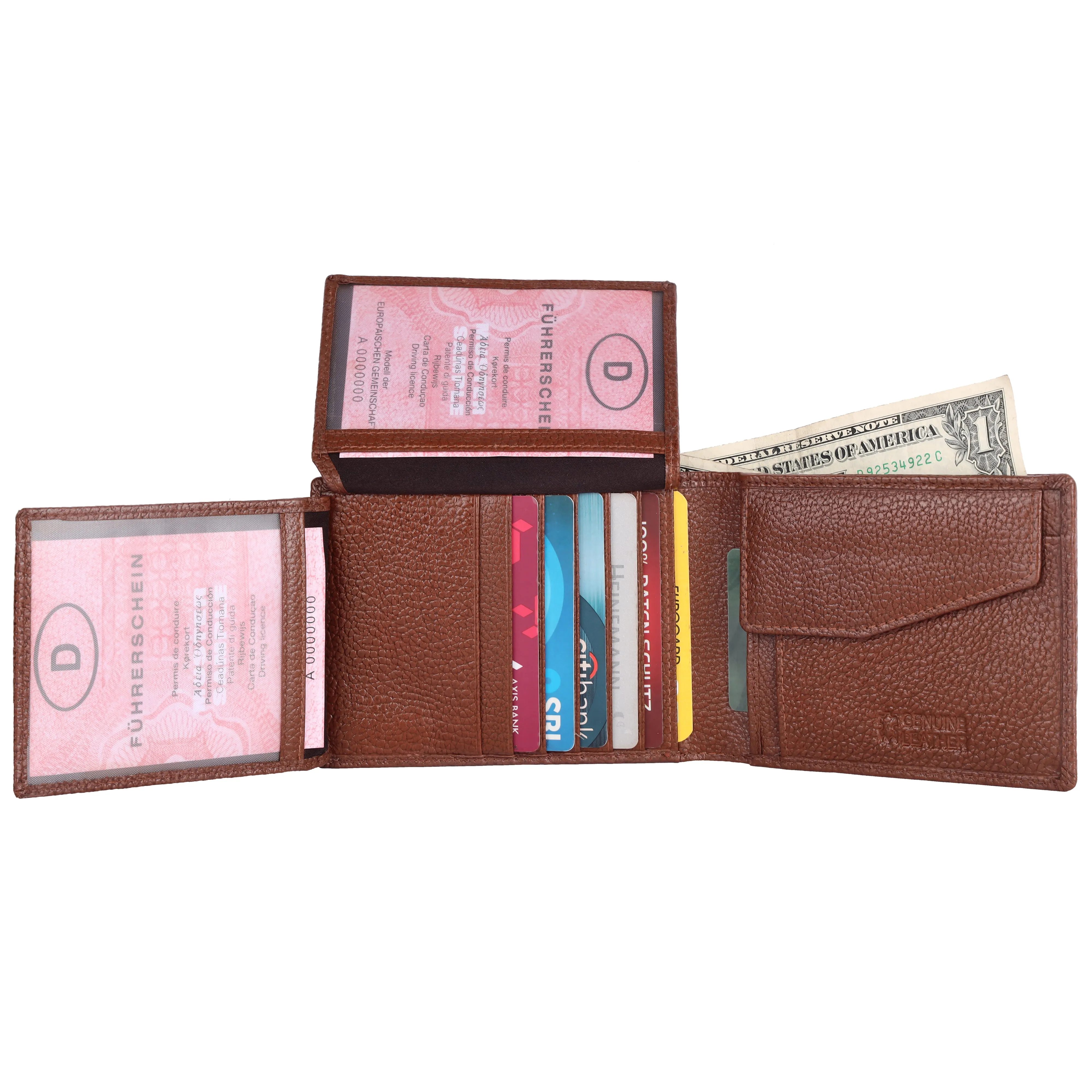 Pebble Texture 20 Card Billfold Coin Pocket Wallet #1886C