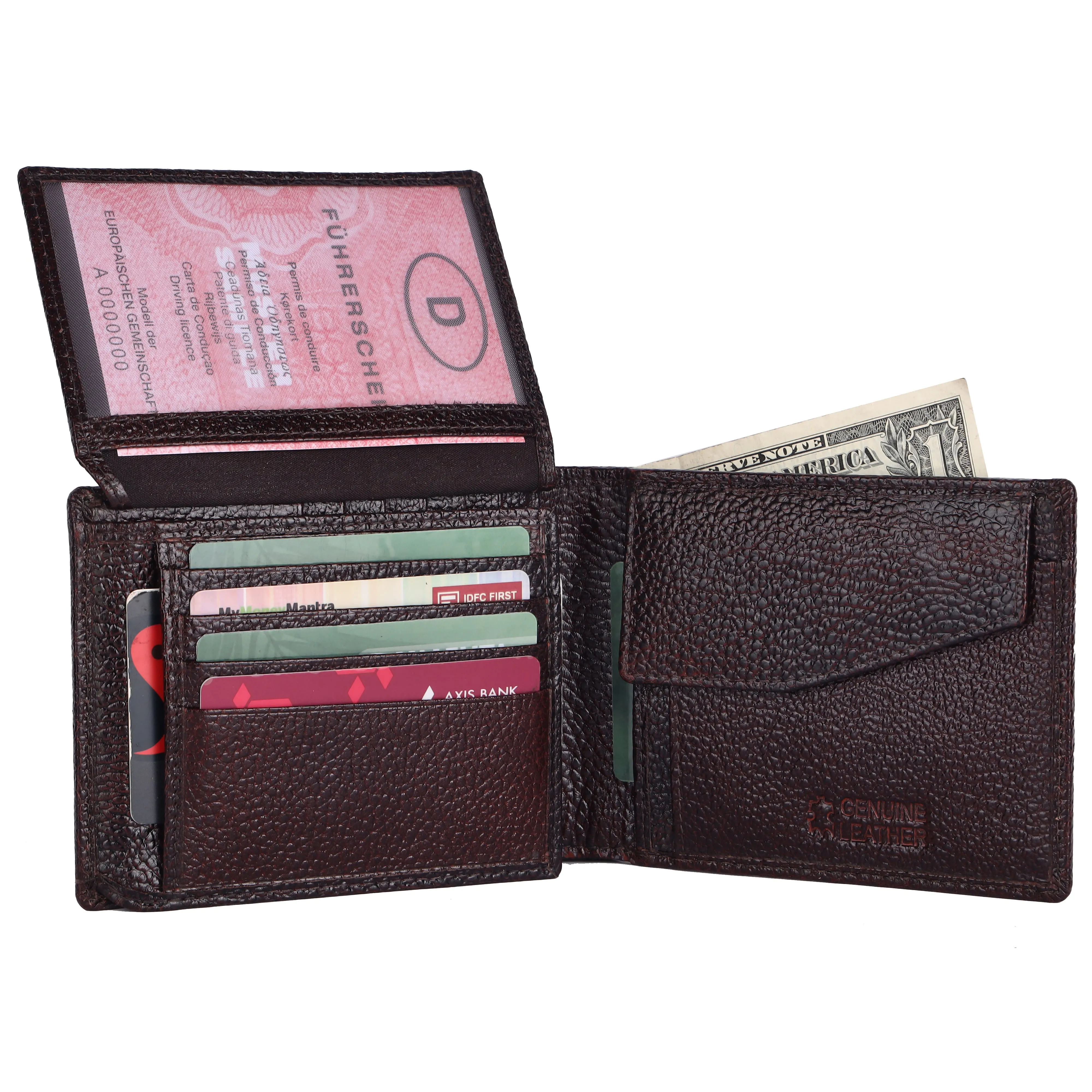 Pebble Texture 20 Card Billfold Coin Pocket Wallet #1886C