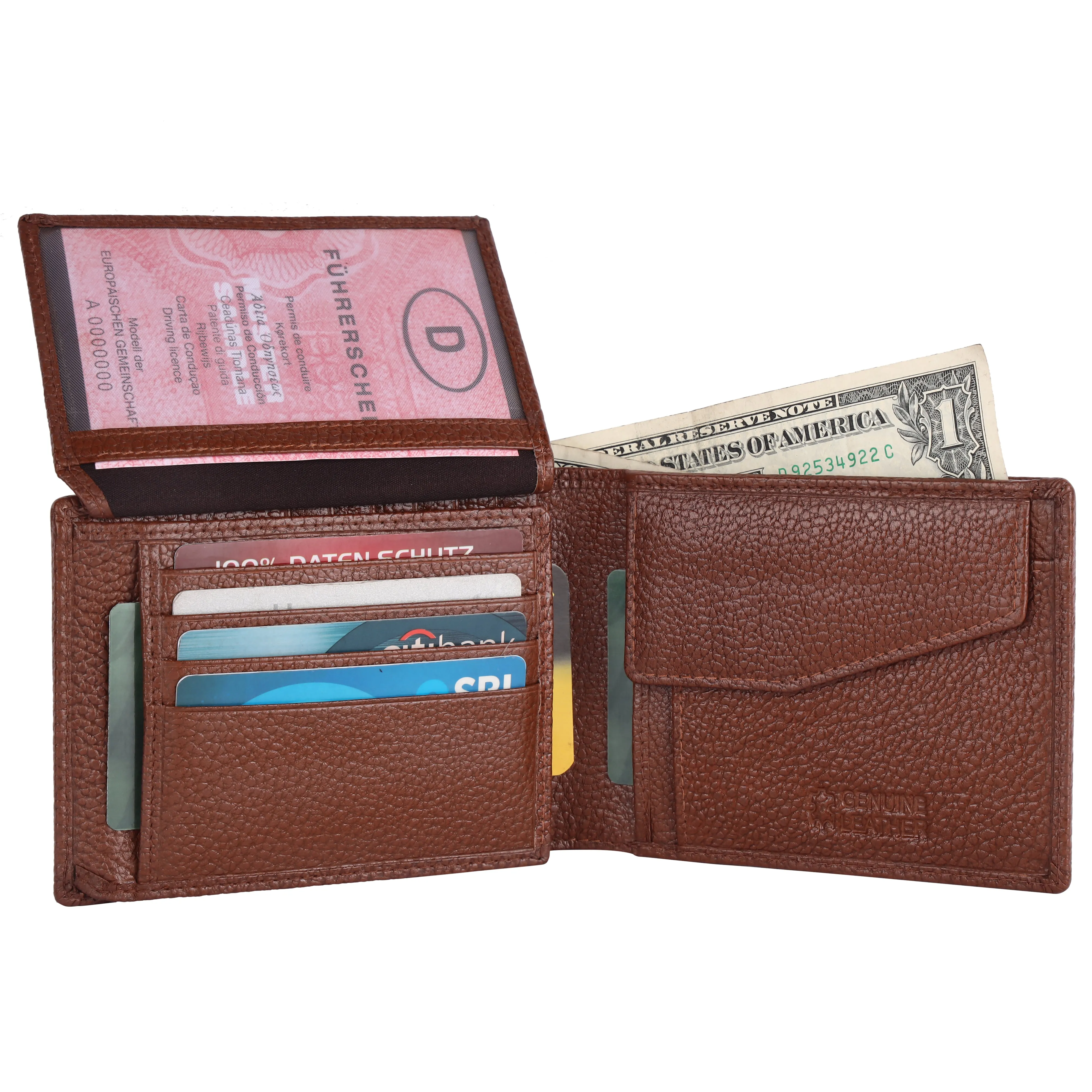 Pebble Texture 20 Card Billfold Coin Pocket Wallet #1886C