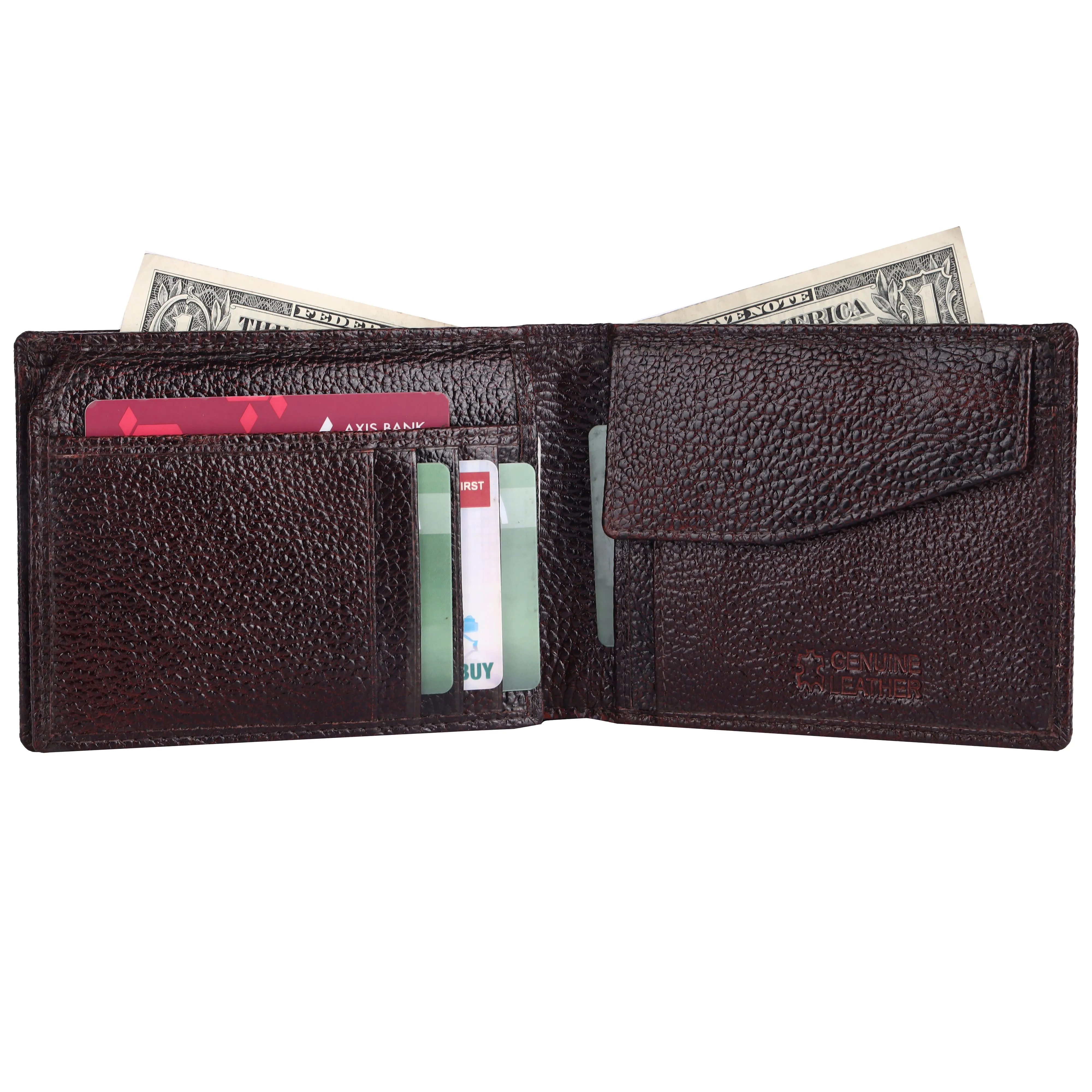 Pebble Texture 20 Card Billfold Coin Pocket Wallet #1886C