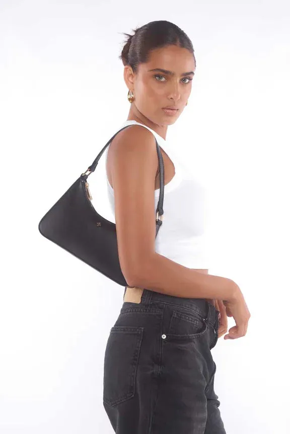 Peta   Jain Josee Shoulder Bag - Black Smooth/Gold