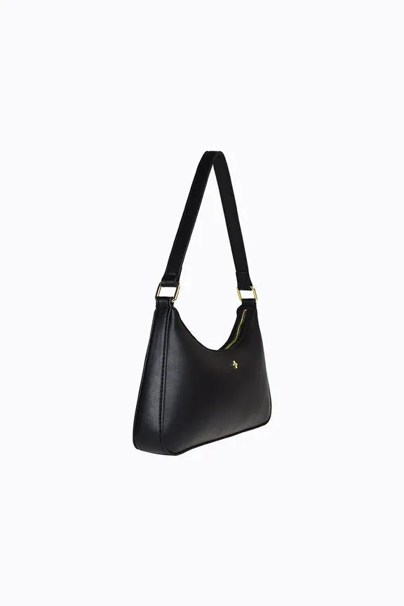 Peta   Jain Josee Shoulder Bag - Black Smooth/Gold
