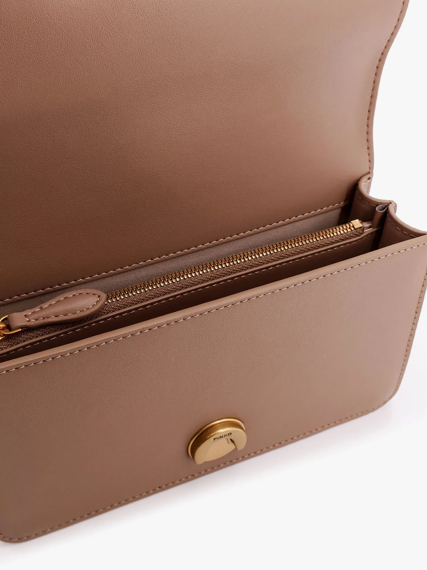 Pinko Leather Shoulder Bag With Iconic Love Birds Buckle