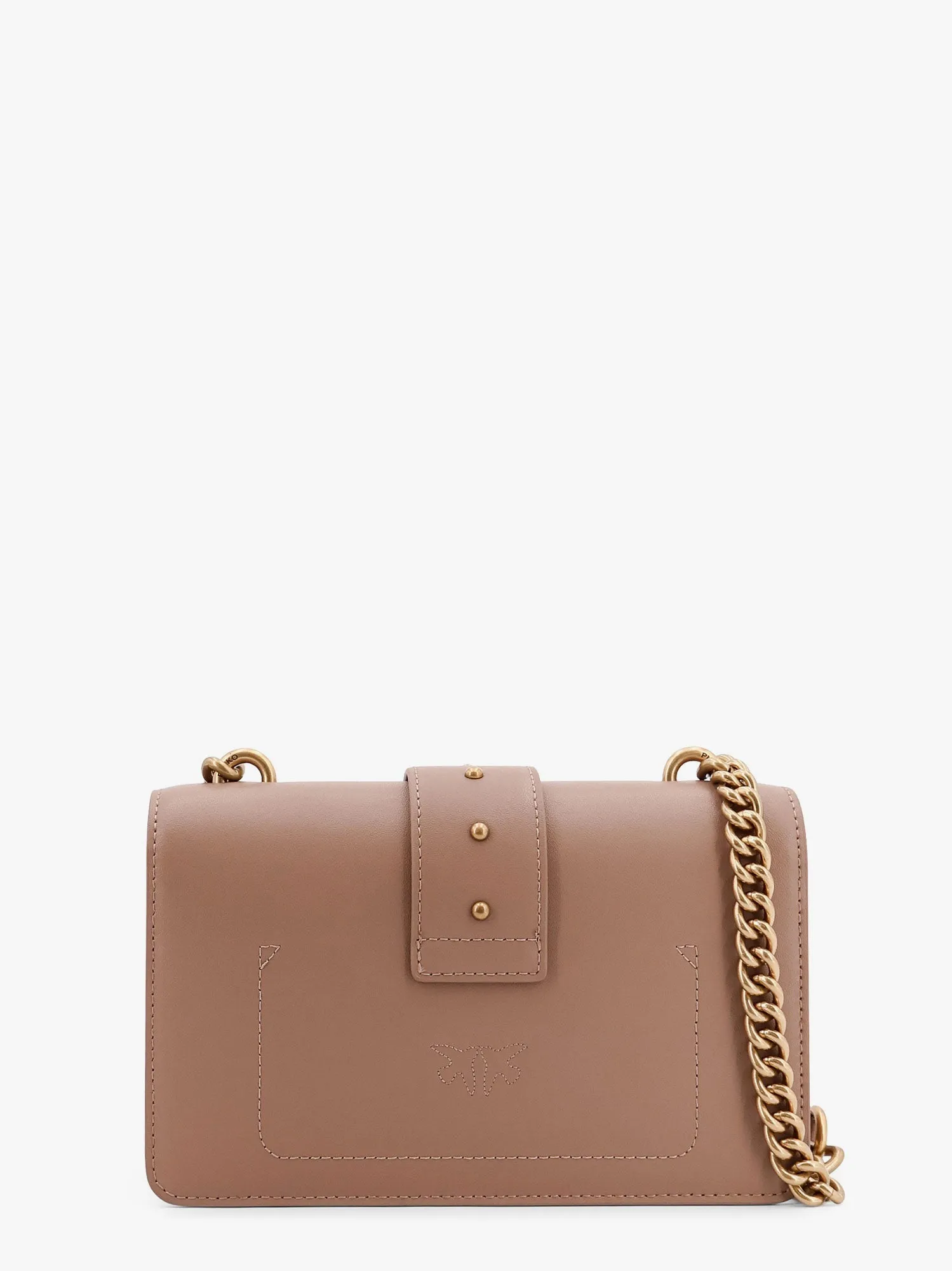 Pinko Leather Shoulder Bag With Iconic Love Birds Buckle