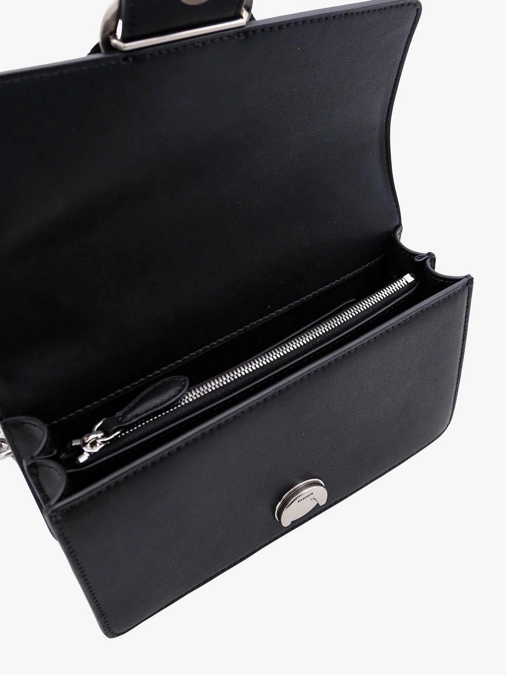 Pinko Leather Shoulder Bag With Iconic Love Birds Buckle