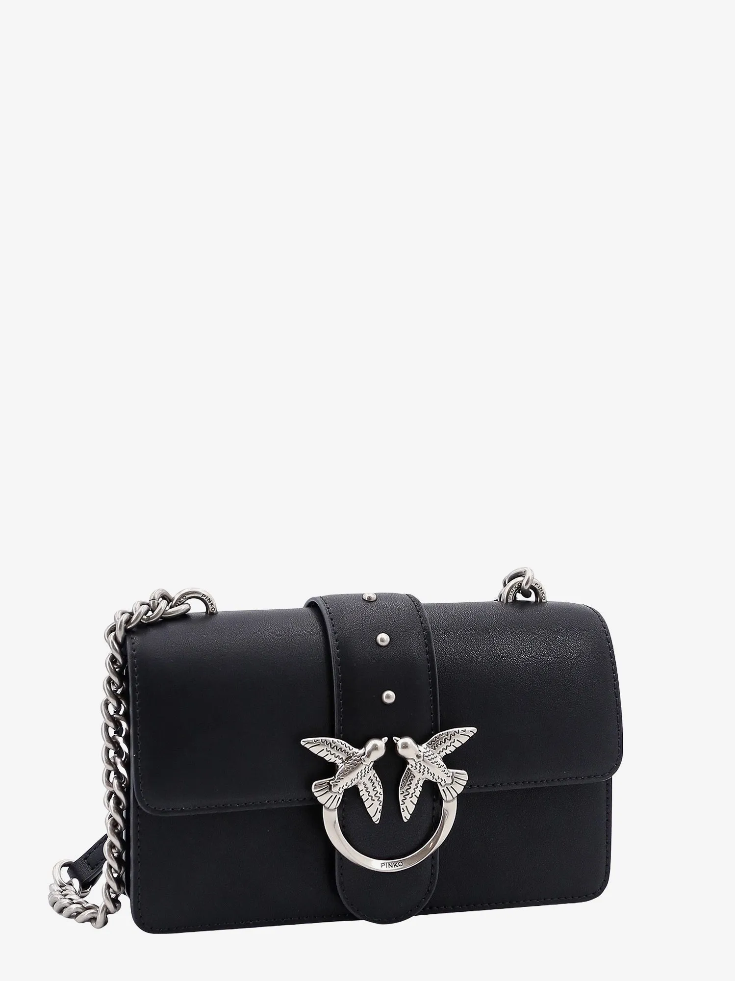 Pinko Leather Shoulder Bag With Iconic Love Birds Buckle